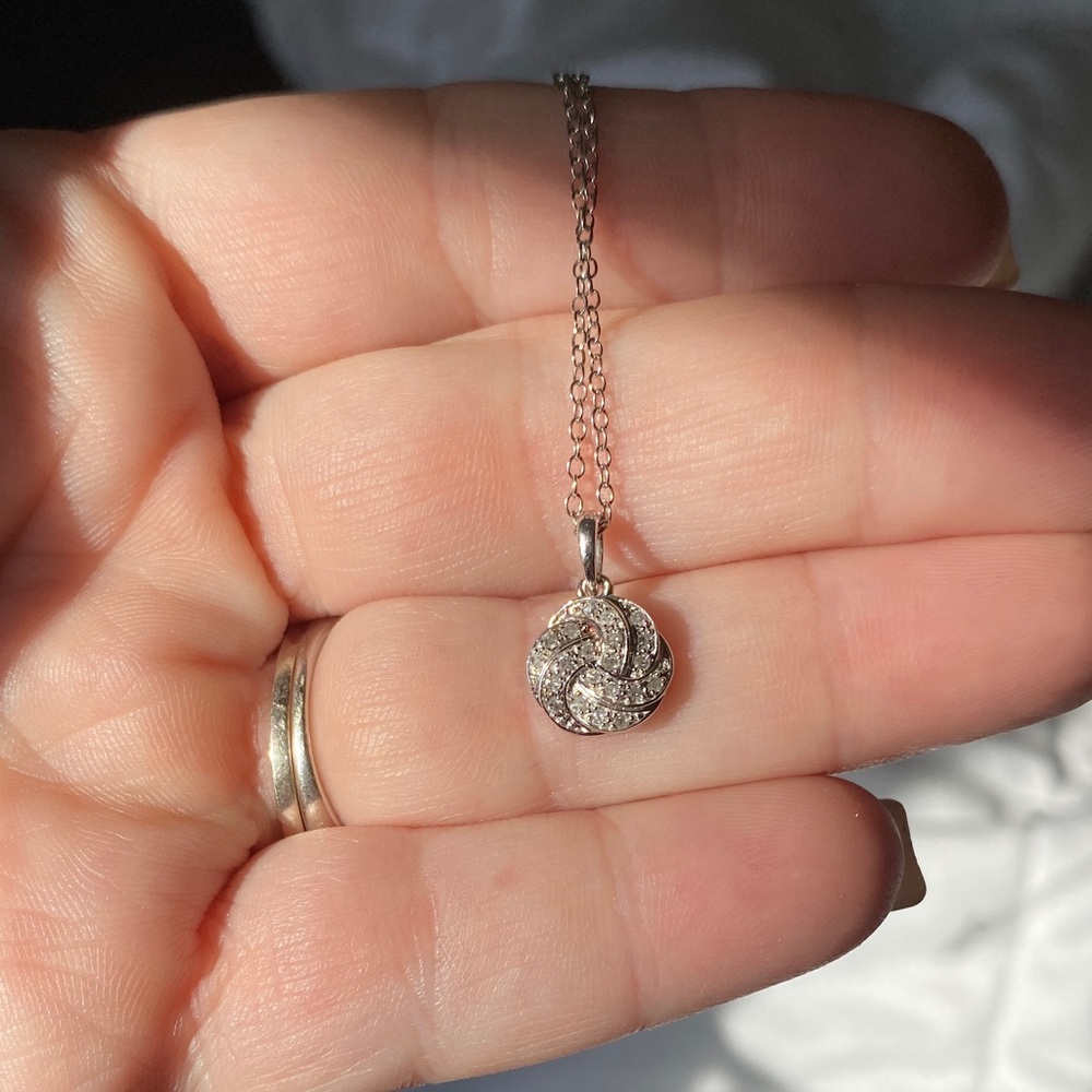 Elegant Genuine Diamond Pendant Necklace